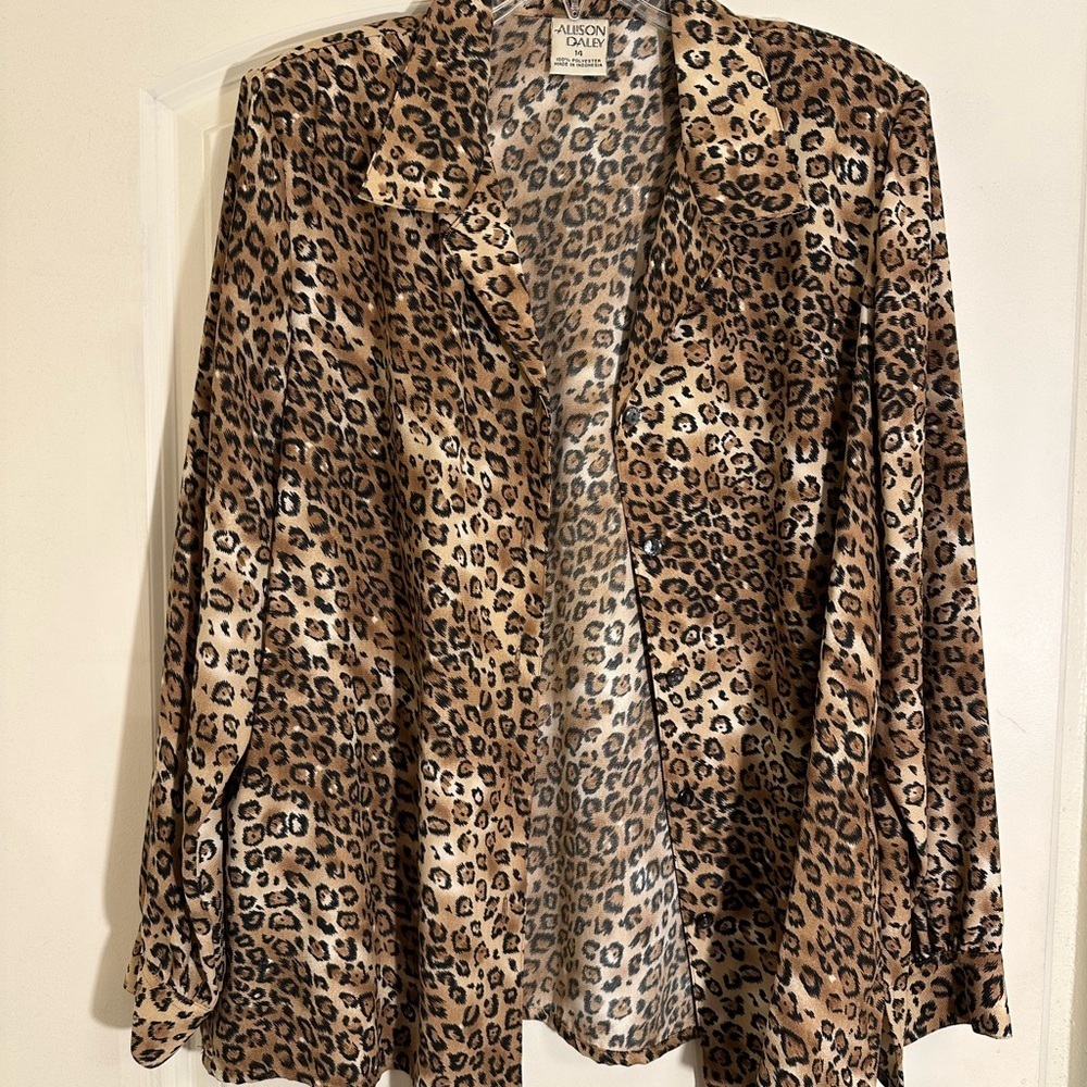 Allison Daley Leopard Print Blouse